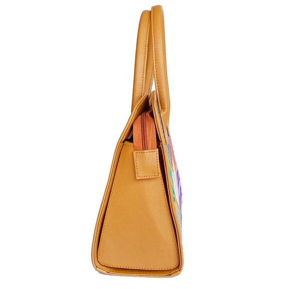 NWOT Women's Multicolor Handwoven Fabric Straw Ethnic Satchel Handbag - Picture 3 of 6